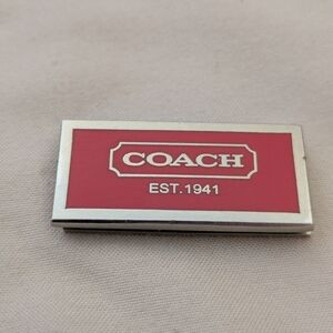 COACH Est 1941 Red & Silver Toned Staff Pin Magnetic